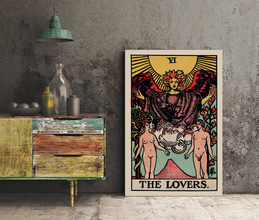 The Lovers - Tarot Card Print - The Lovers Card Poster, No Frame