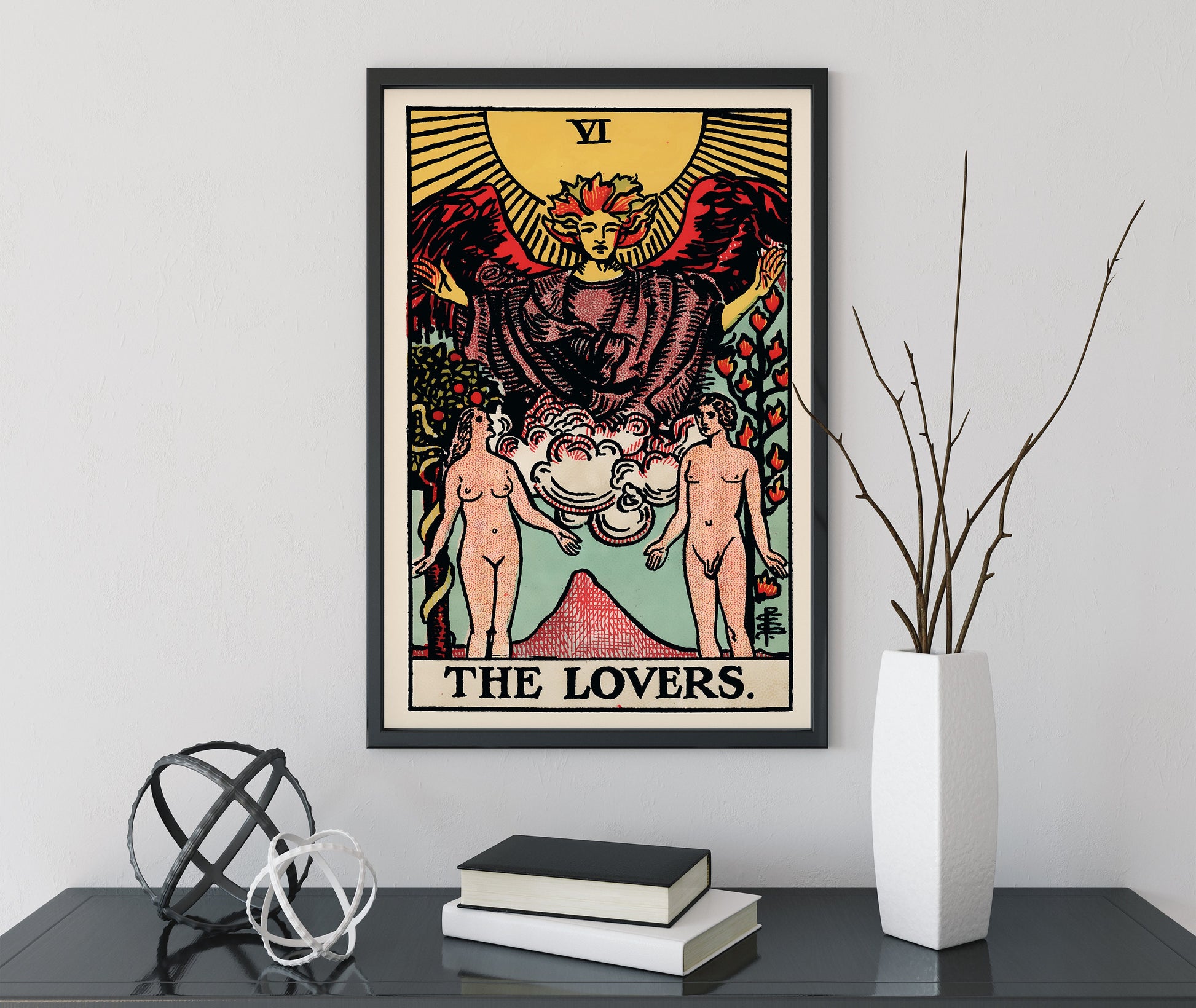 The Lovers - Tarot Card Print - The Lovers Card Poster, No Frame
