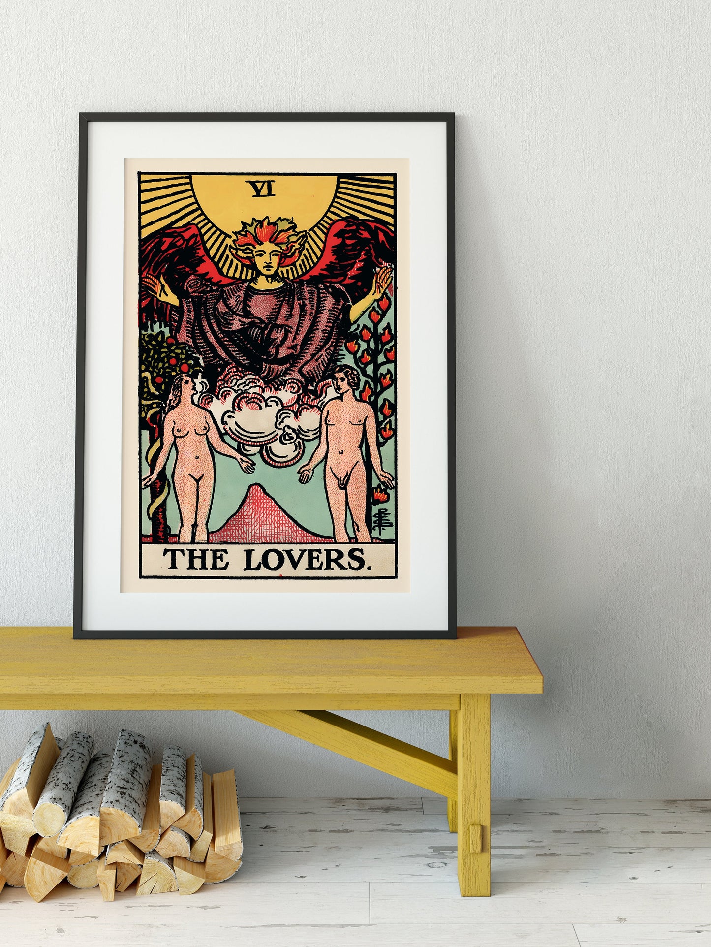 The Lovers - Tarot Card Print - The Lovers Card Poster, No Frame
