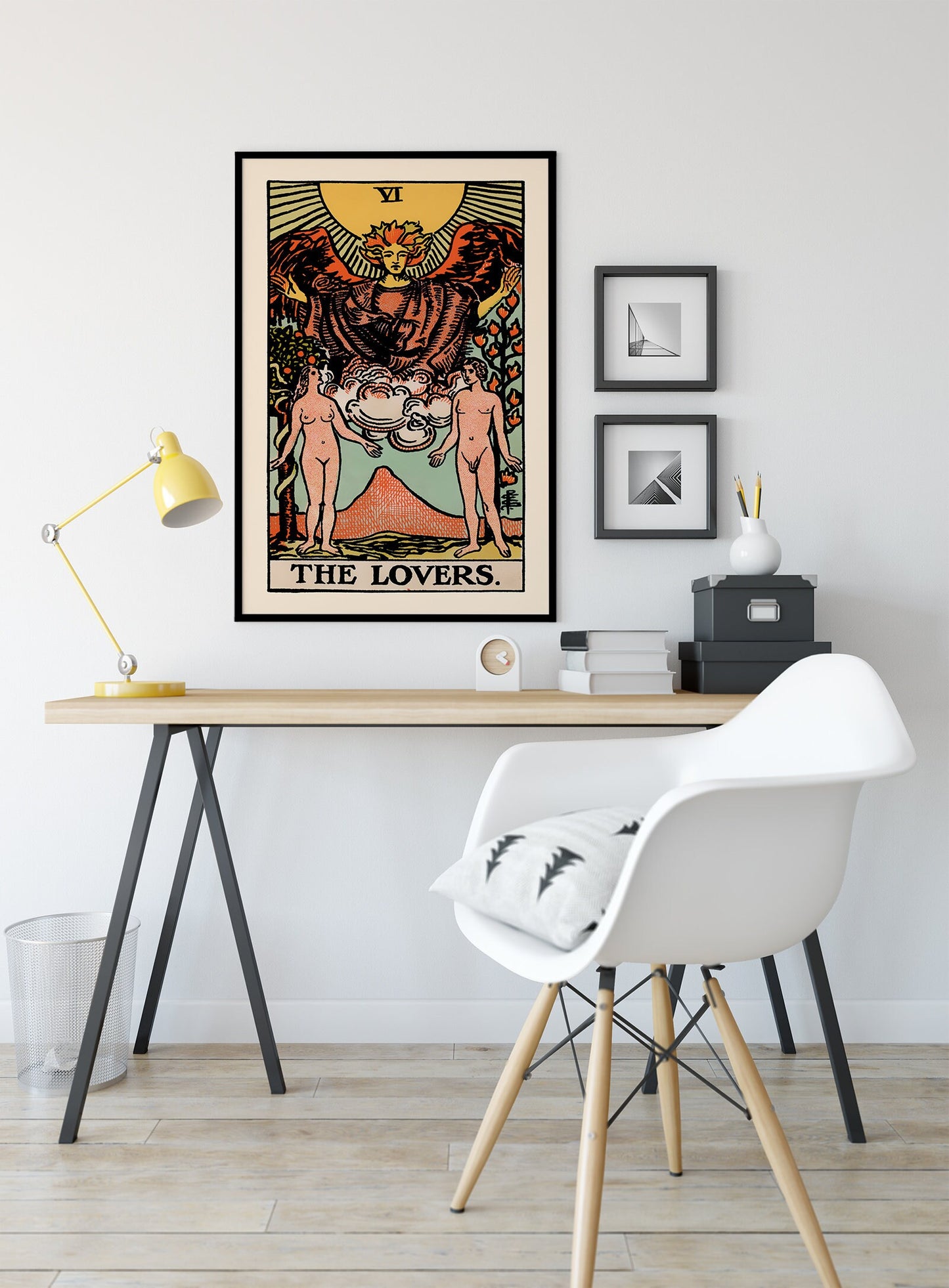 The Lovers - Tarot Card Print - The Blue Sky Lovers Card Poster, No Frame