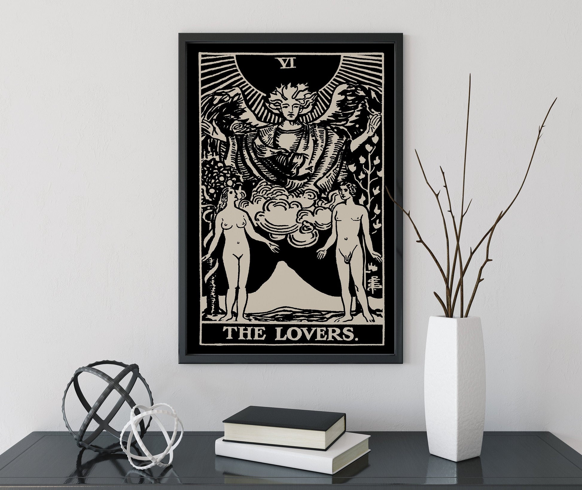 The Lovers - Tarot Card Print - The Lovers Card Poster, No Frame