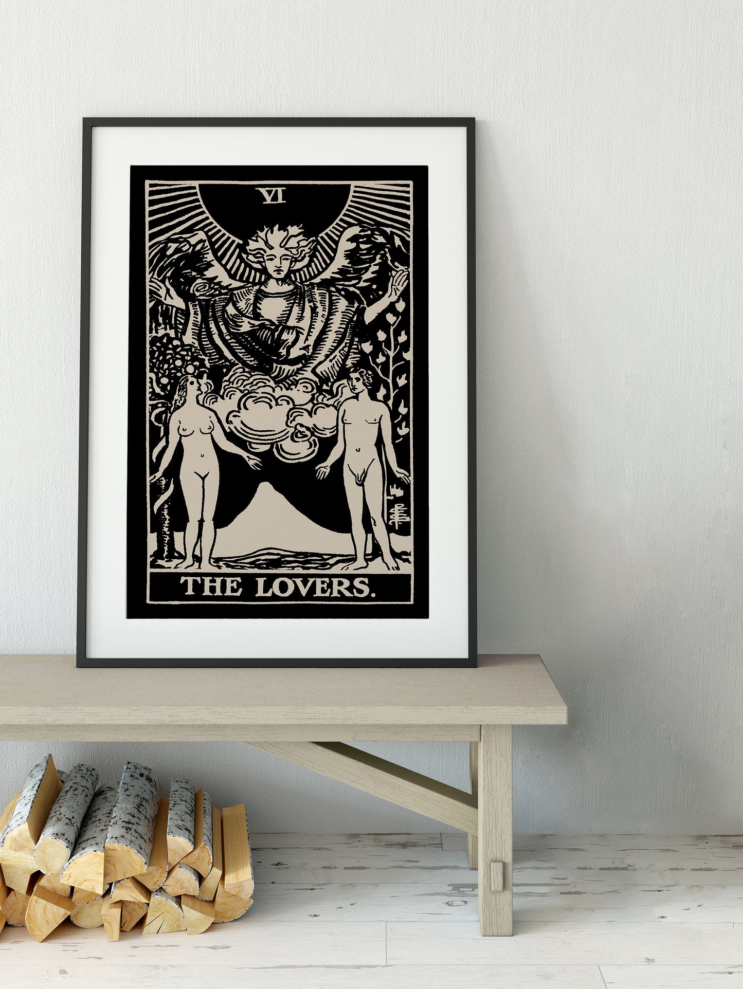 The Lovers - Tarot Card Print - The Lovers Card Poster, No Frame