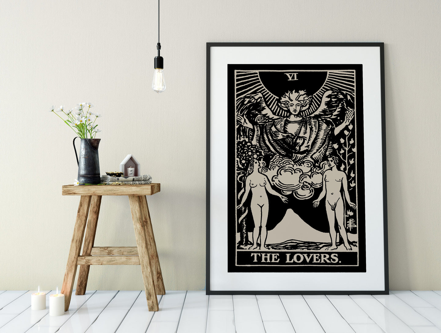 The Lovers - Tarot Card Print - The Lovers Card Poster, No Frame