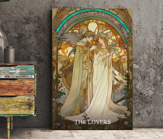 The Lovers - Tarot Card Print - The Lovers Card Poster, No Frame