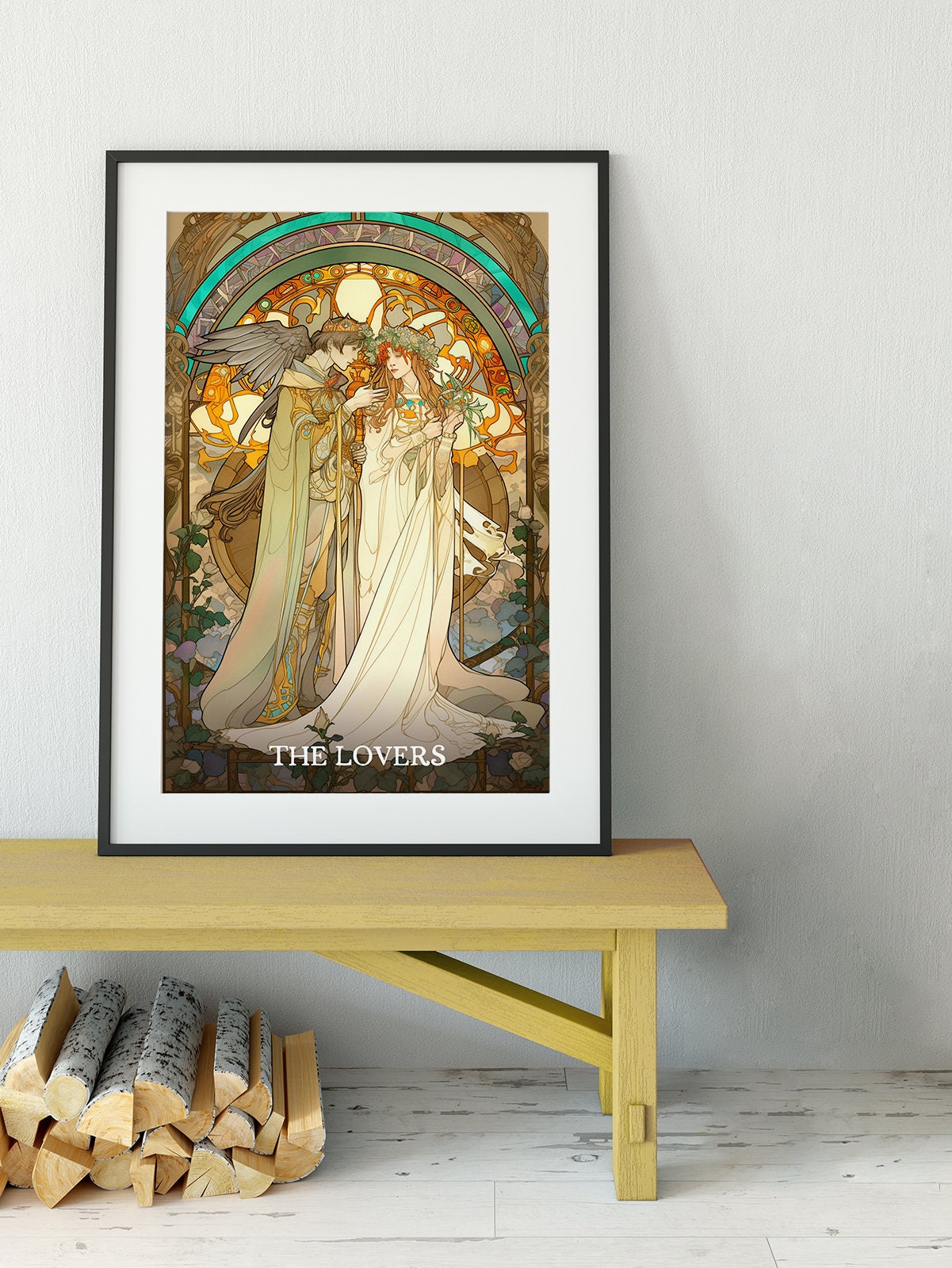 The Lovers - Tarot Card Print - The Lovers Card Poster, No Frame