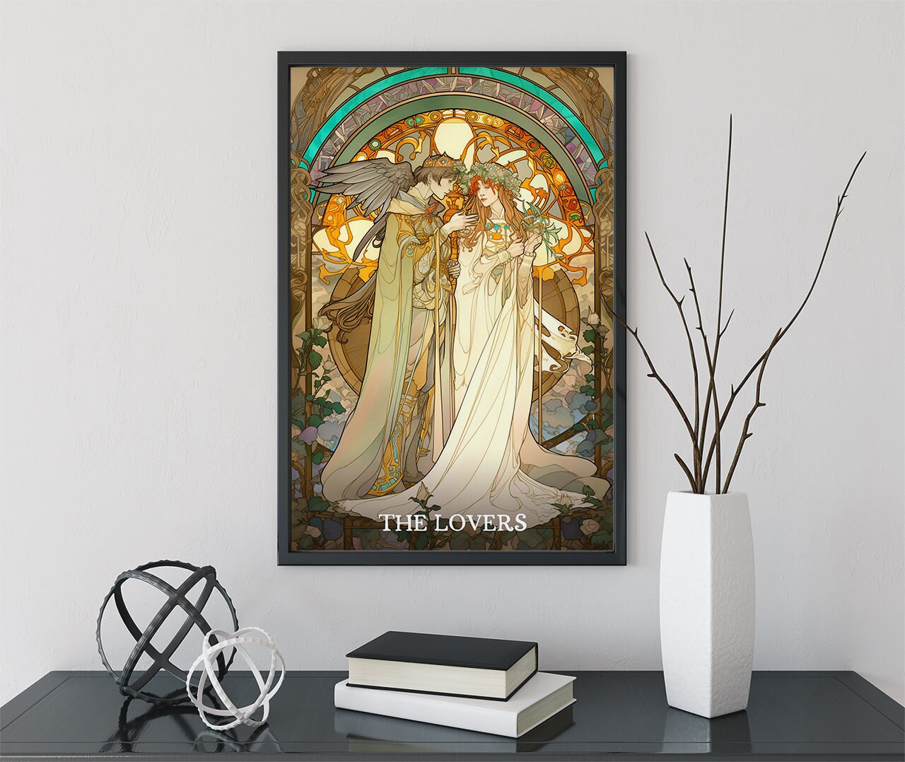 The Lovers - Tarot Card Print - The Lovers Card Poster, No Frame