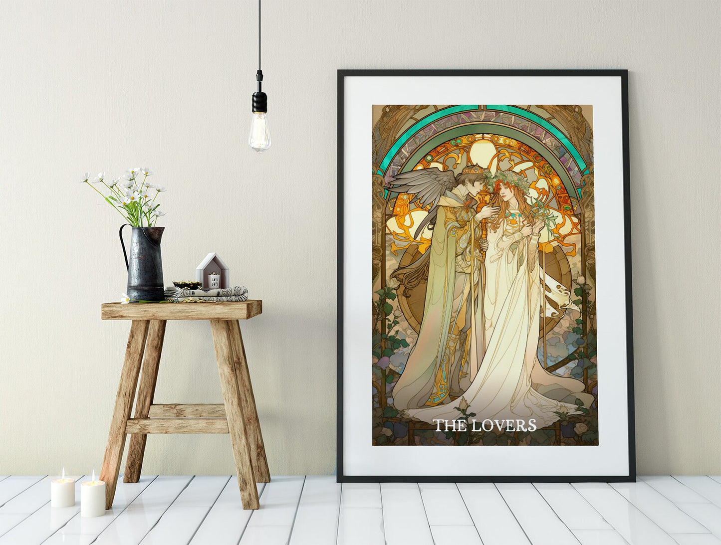 The Lovers - Tarot Card Print - The Lovers Card Poster, No Frame