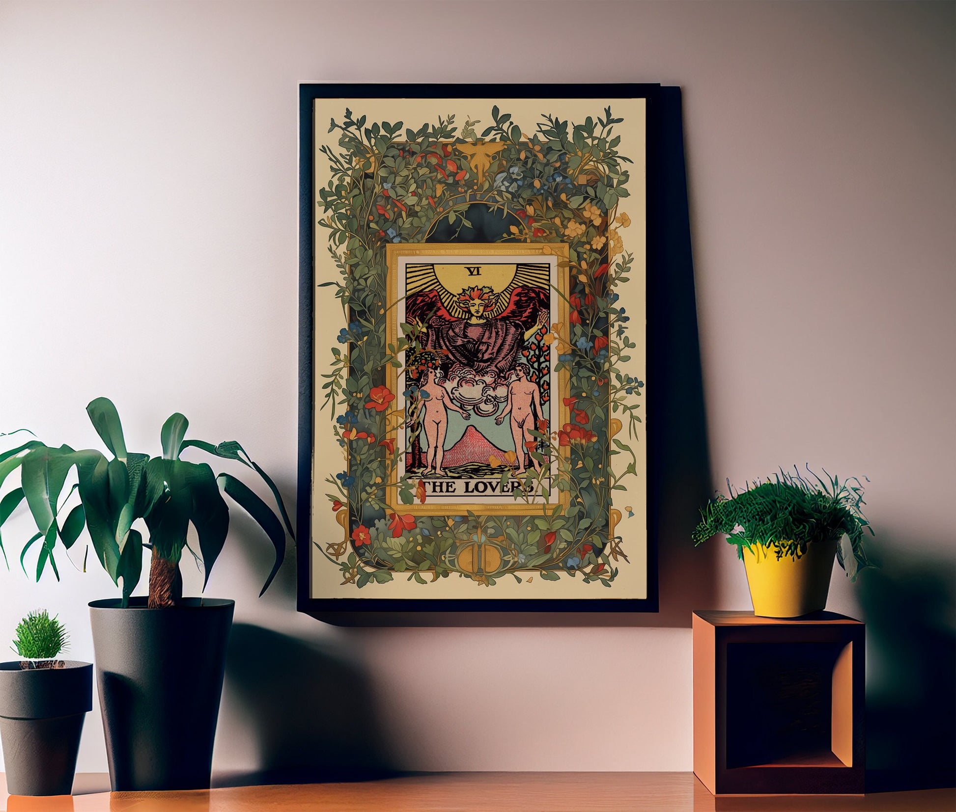 The Lovers - Tarot Card Print - The Lovers Card Poster, No Frame