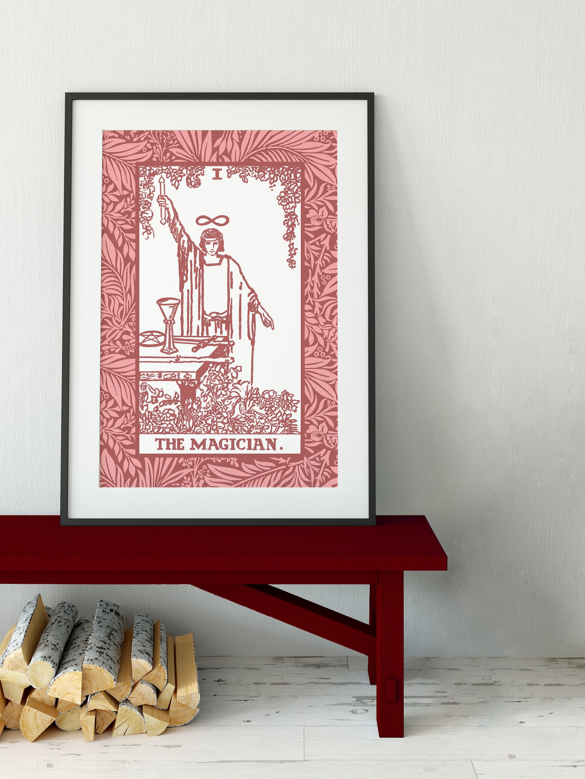 The Magician - Pink Tarot Card Print - The Magician Card Pink Poster, No Frame