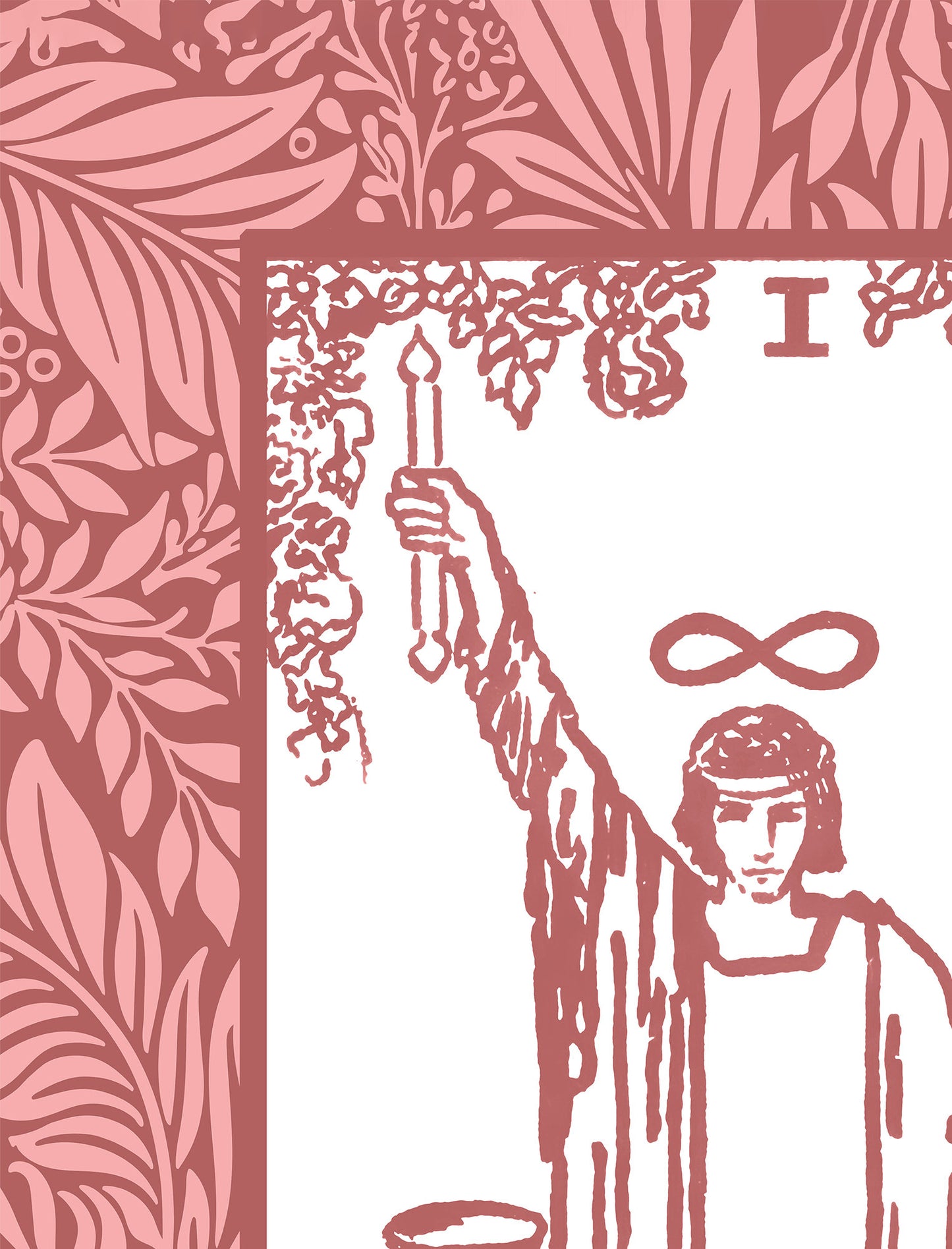 The Magician - Pink Tarot Card Print - The Magician Card Pink Poster, No Frame