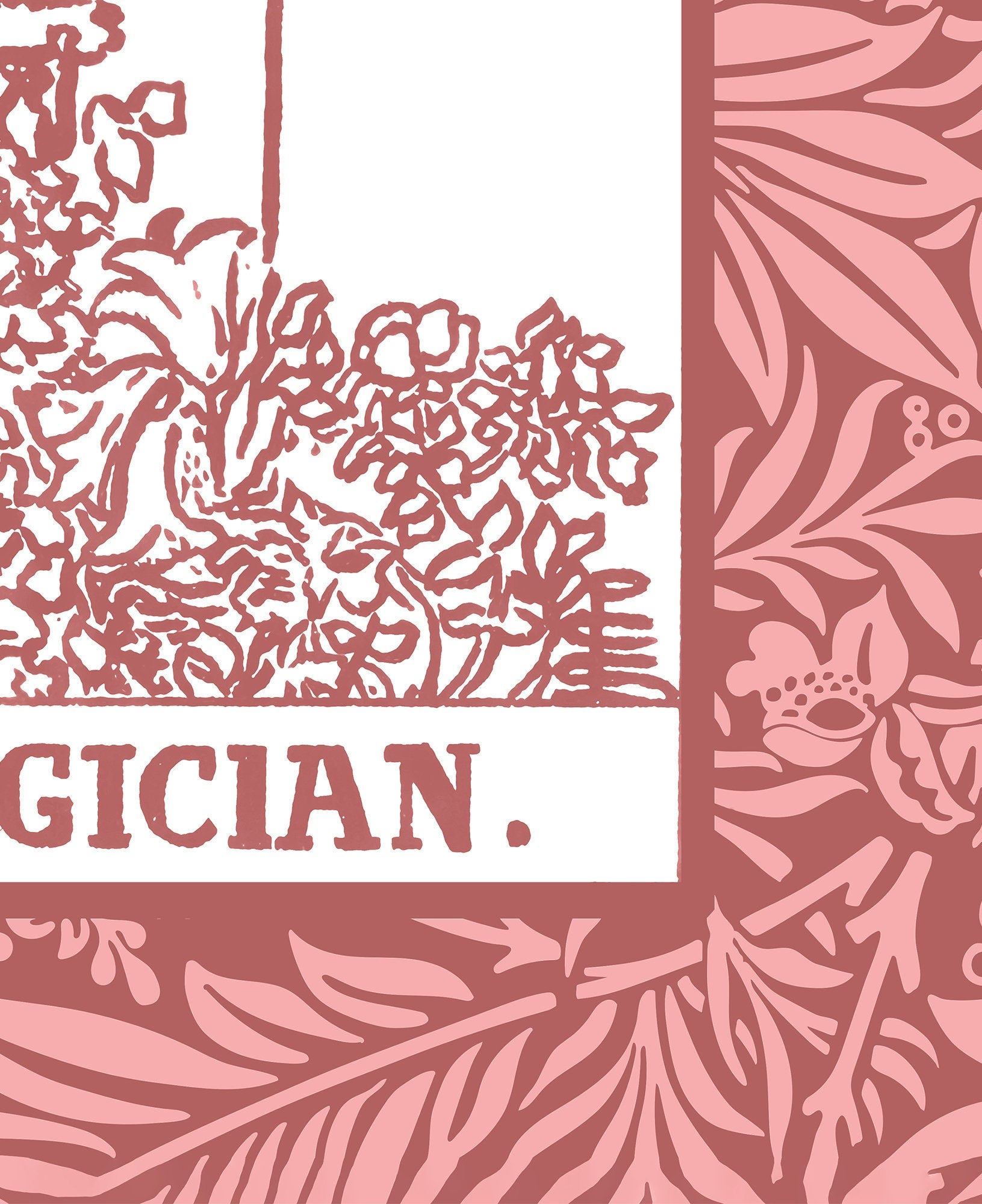 The Magician - Pink Tarot Card Print - The Magician Card Pink Poster, No Frame