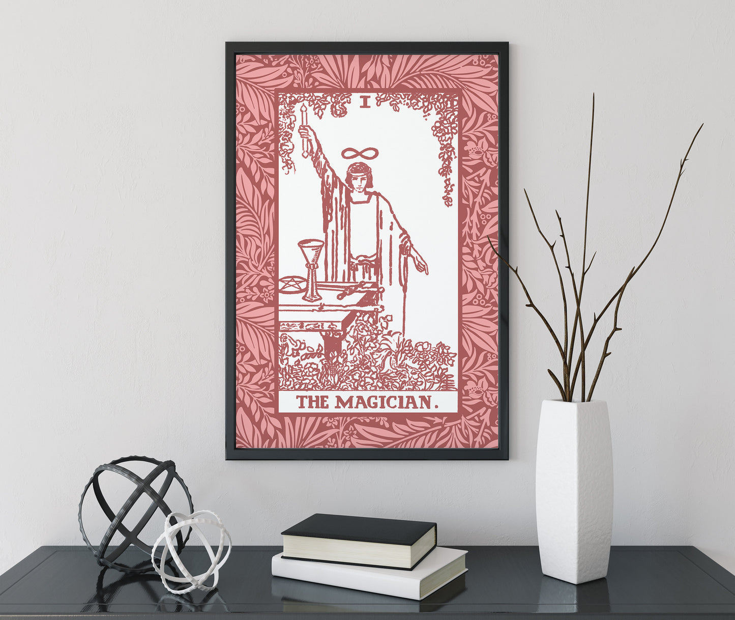 The Magician - Pink Tarot Card Print - The Magician Card Pink Poster, No Frame