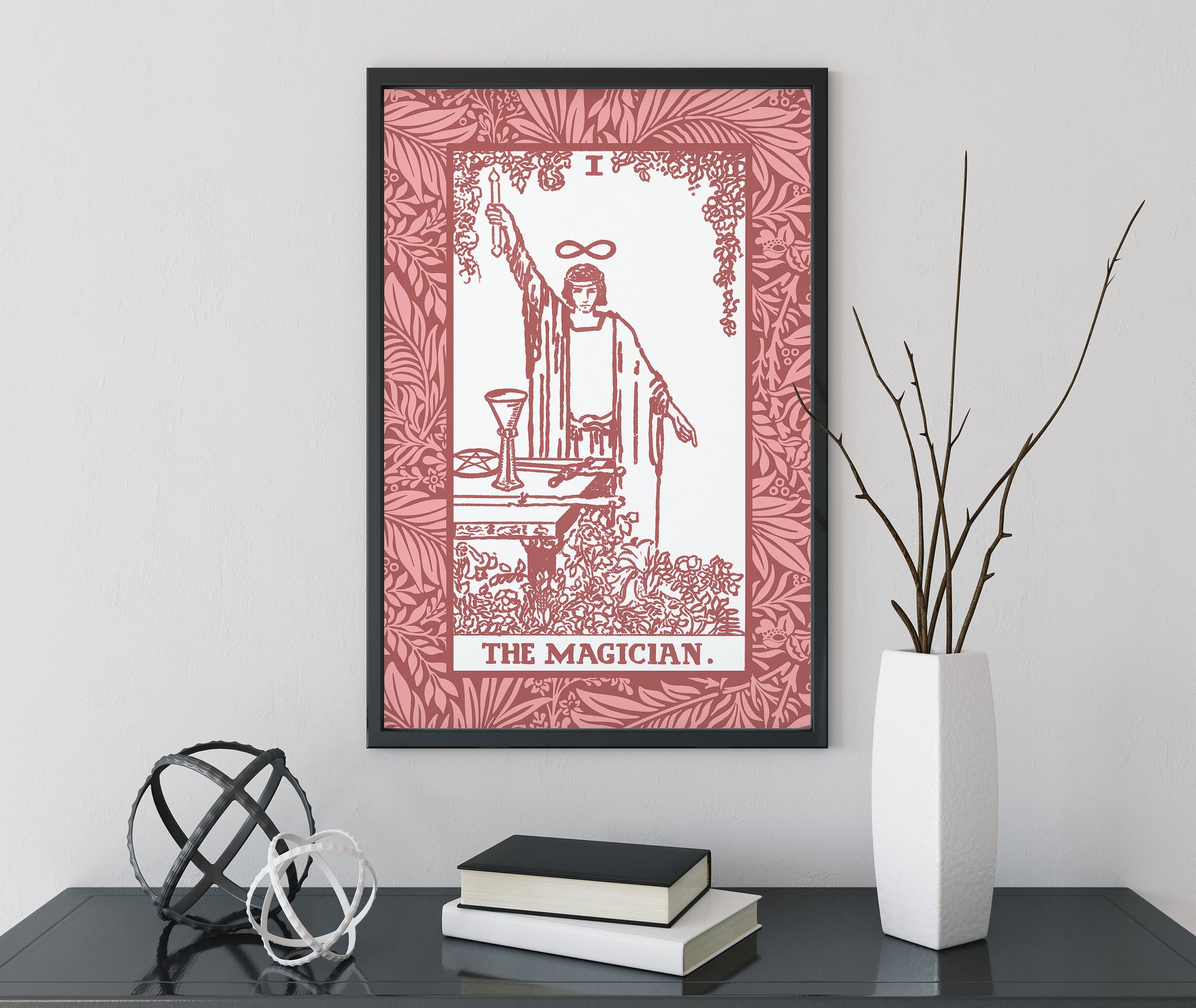 The Magician - Pink Tarot Card Print - The Magician Card Pink Poster, No Frame