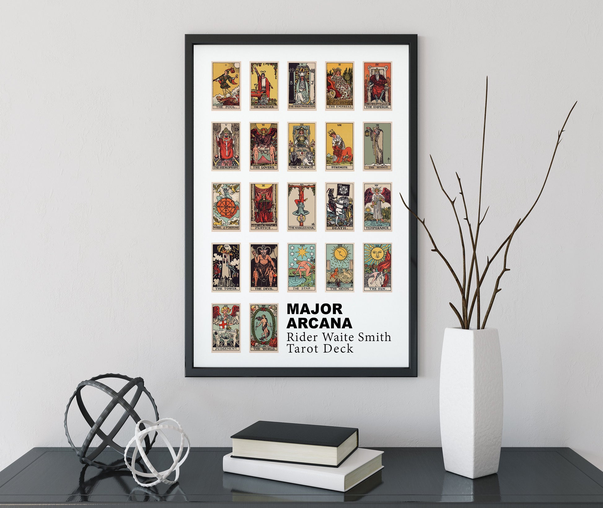The Major Arcana - Rider Waite Smith Tarot Card Print - The Major Arcana Poster, No Frame