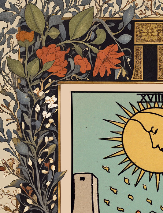 The Moon Tarot Card Print Mystical Moon Poster No Frame by My Store