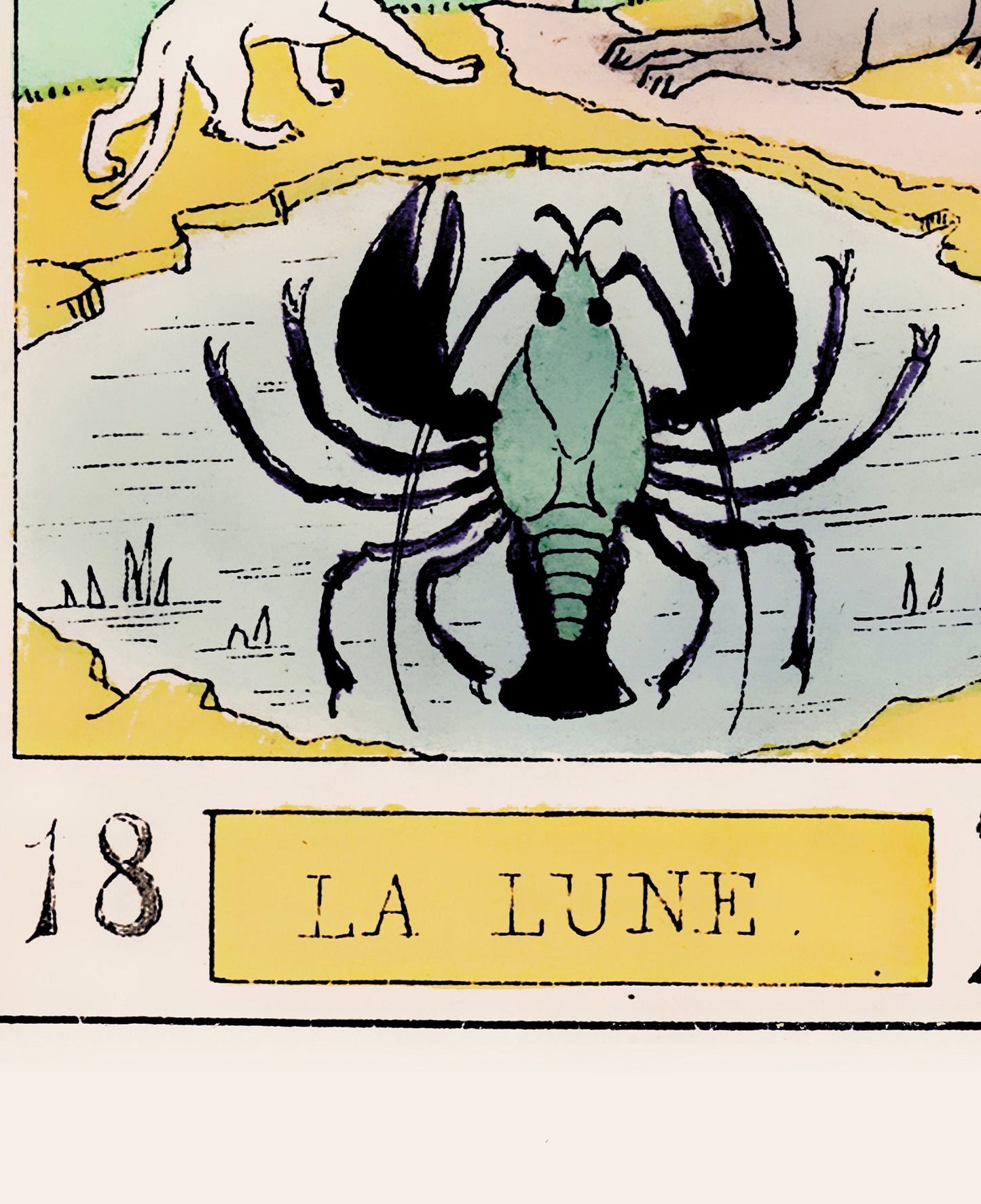 The Moon- Tarot Card Print - The Moon Card Tarot Poster an Oswald Wirth Print, No Frame