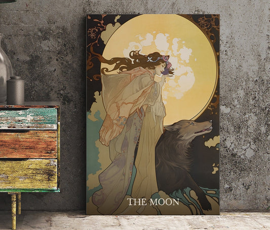 The Moon - Tarot Card Print - The Moon Poster, No Frame