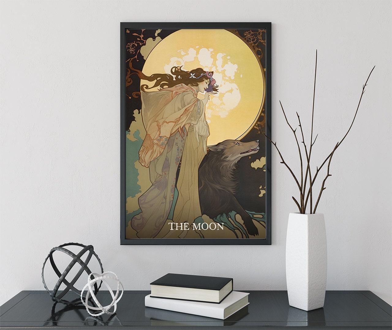 The Moon - Tarot Card Print - The Moon Poster, No Frame