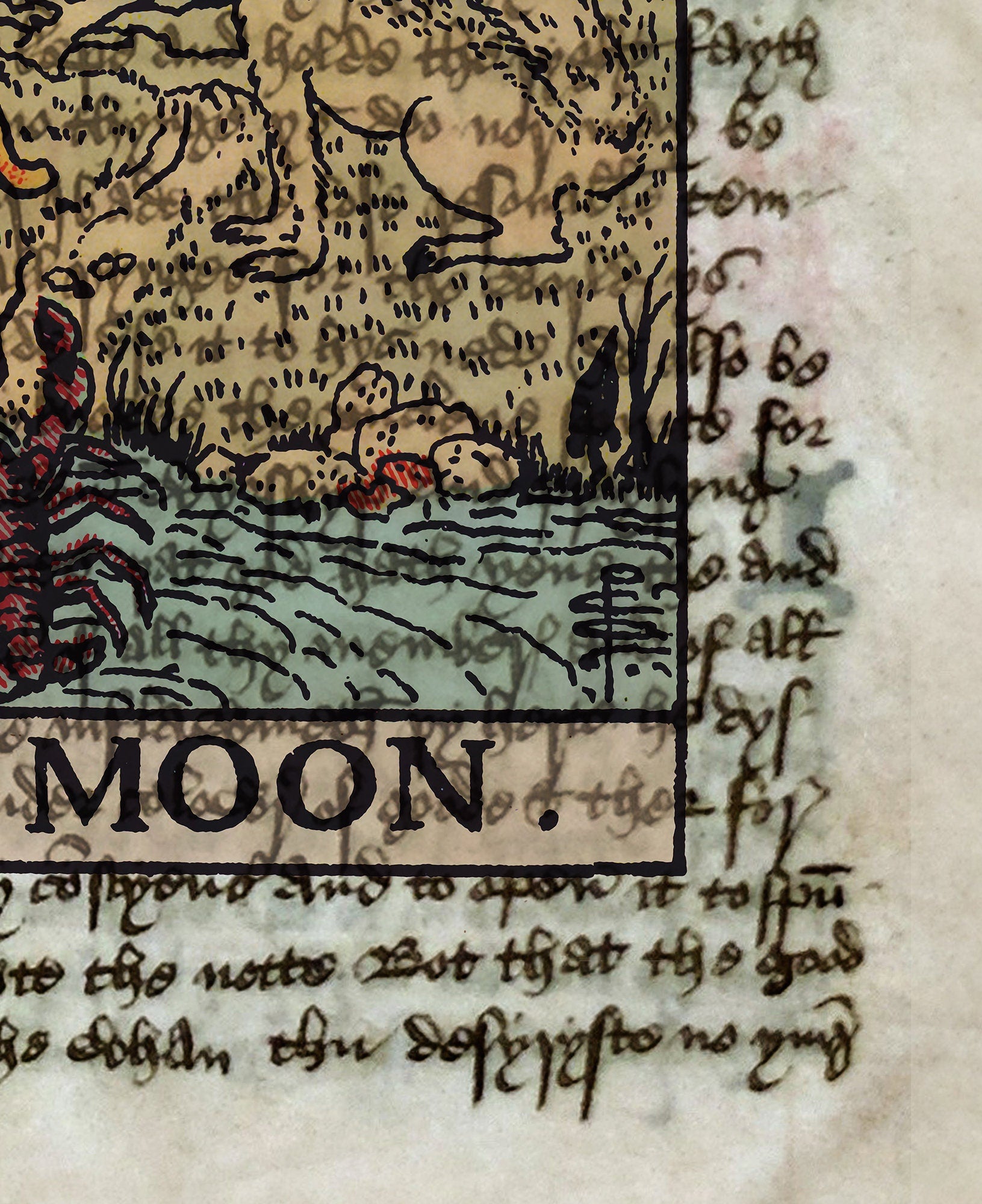 The Moon - Tarot Card Print - The Moon Poster, No Frame