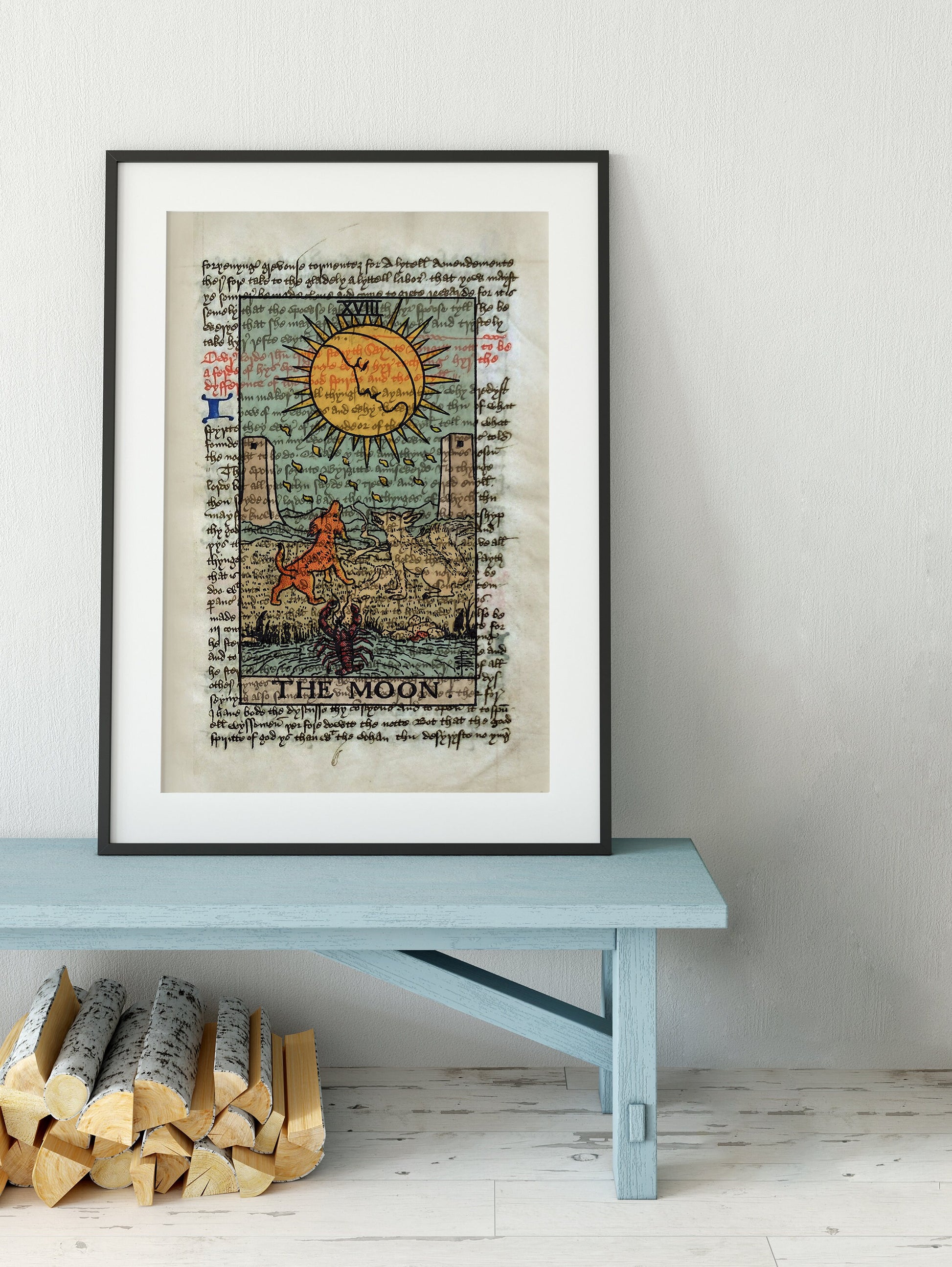 The Moon - Tarot Card Print - The Moon Poster, No Frame