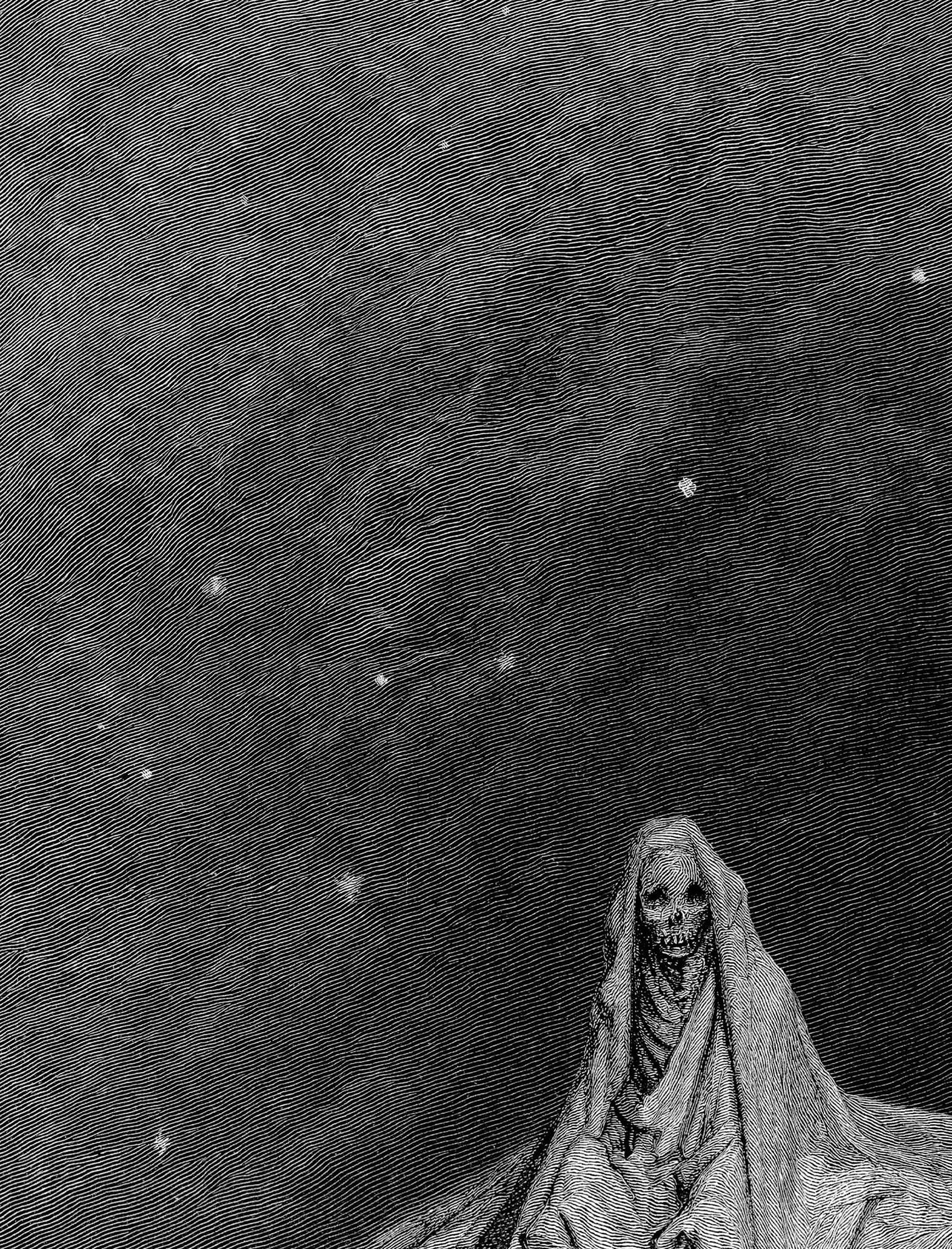 The Raven by Gustave Dore - Black and White Poster, No Frame