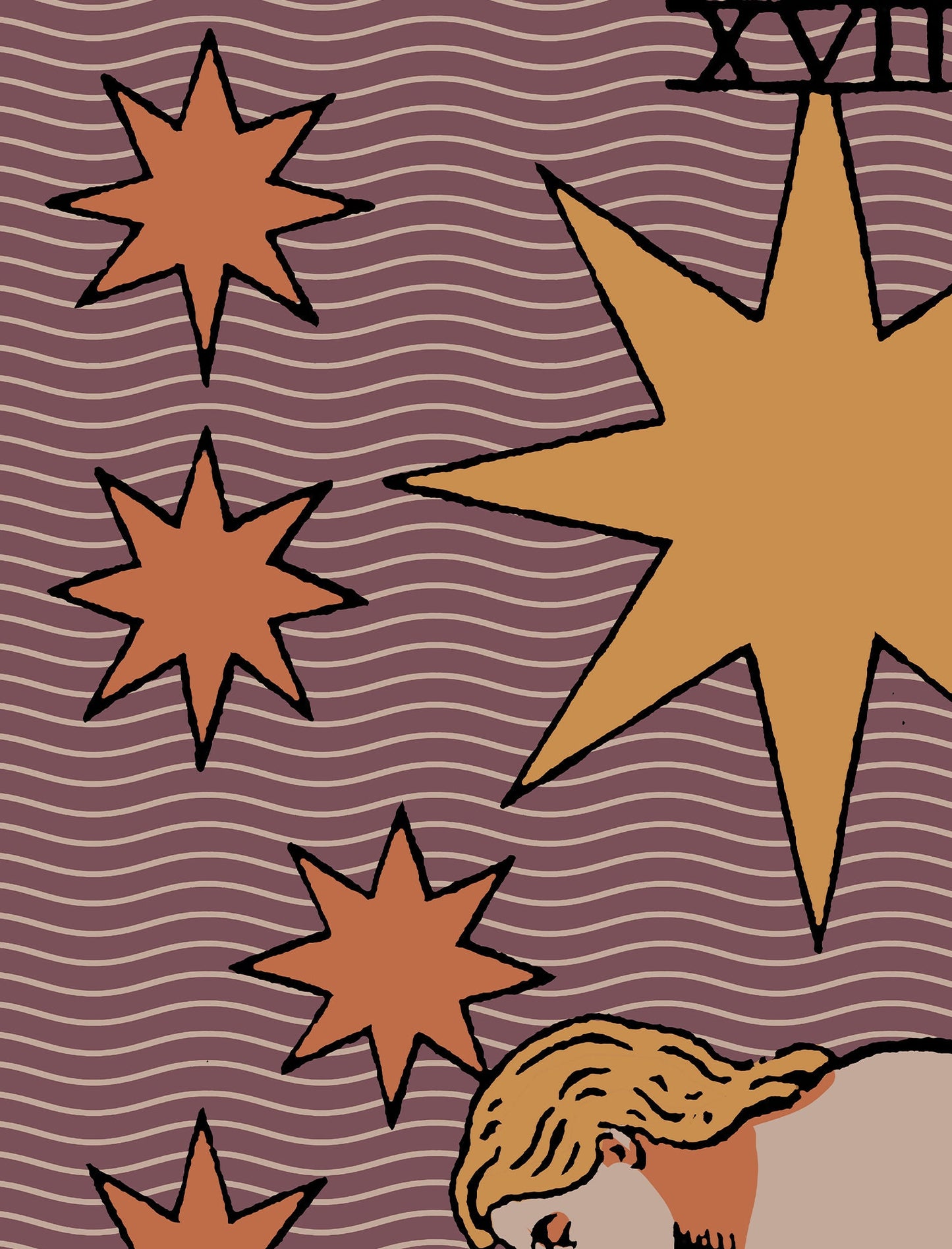 The Star - Tarot Card Print - The Star Darker Colorway Poster, No Frame