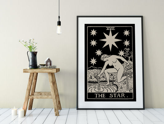 The Star Tarot Card Print No Frame Poster Hope And Renewal Tarot Art For Home Decor by My Store