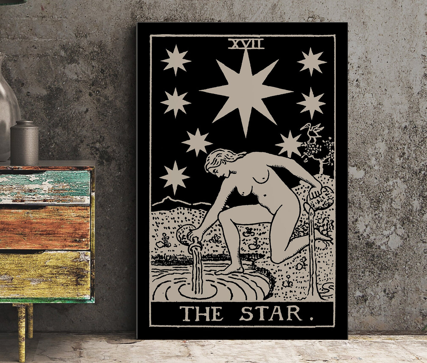 The Star - Tarot Card Print - The Star Poster, No Frame