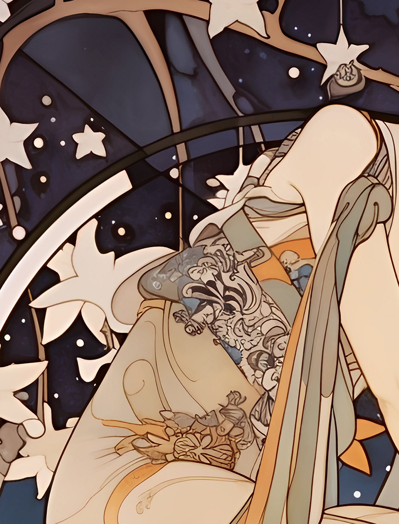 The Star - Tarot Card Print - The Star Poster, No Frame