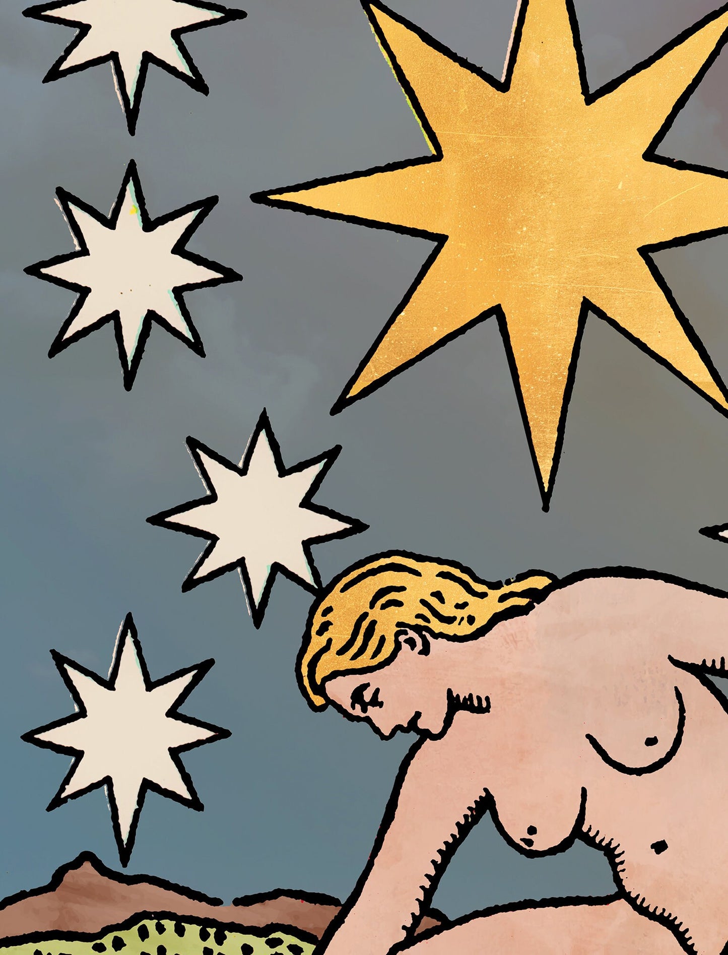 The Star - Tarot Card Print - The Star Watercolor Poster, No Frame