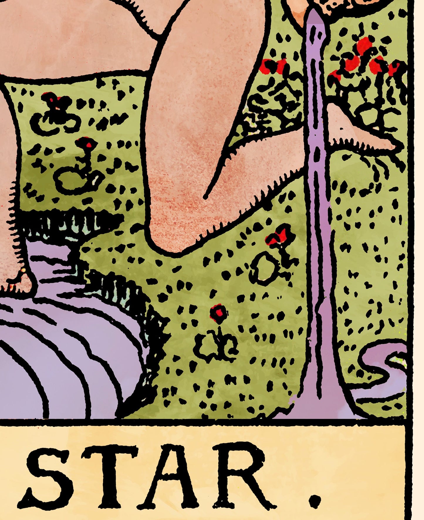 The Star - Tarot Card Print - The Star Watercolor Poster, No Frame