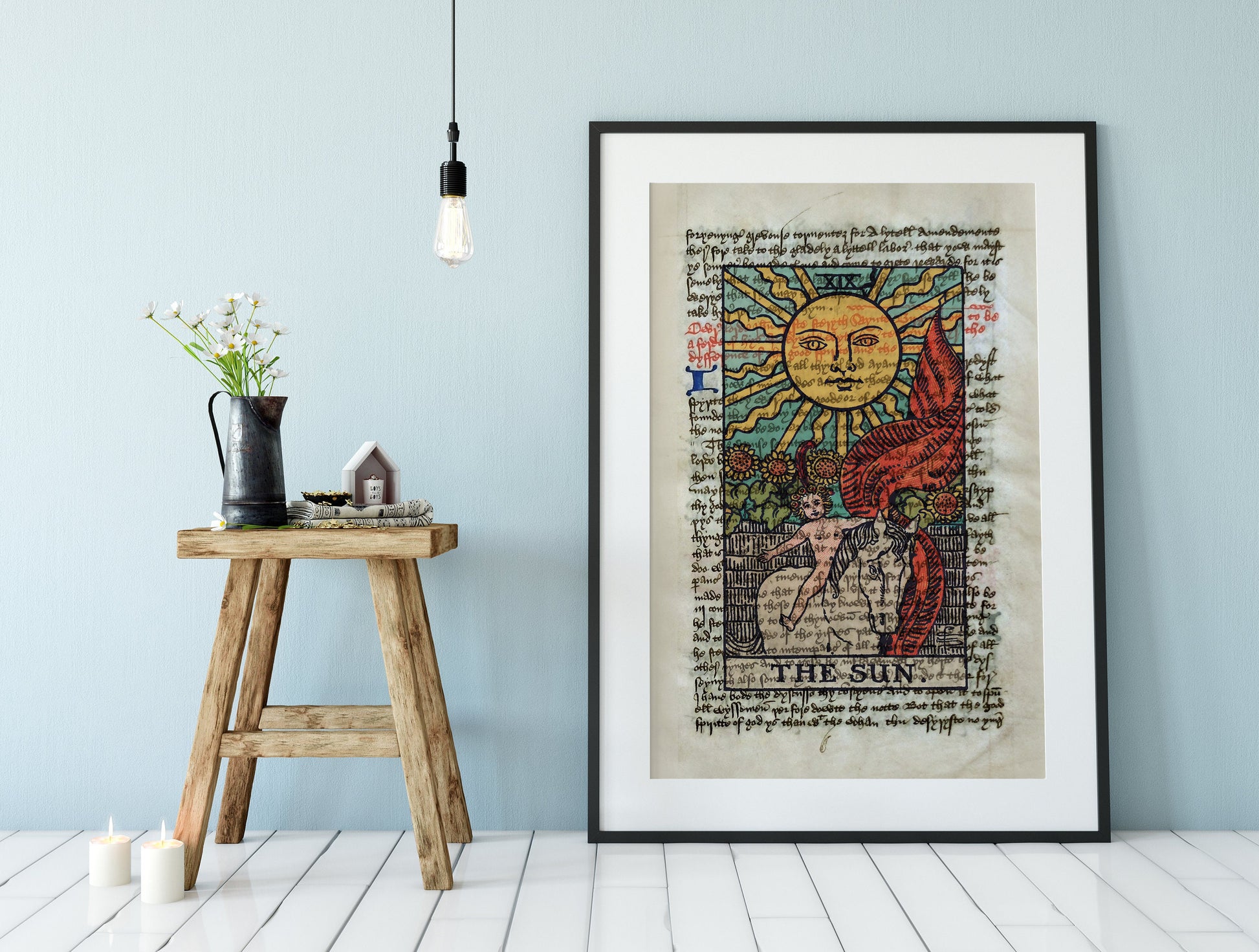 The Sun- Tarot Card Print - The Sun Card Poster, No Frame