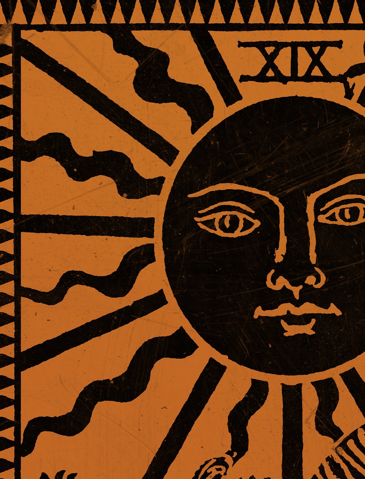 The Sun- Tarot Card Print - The Star Terracotta Poster, No Frame