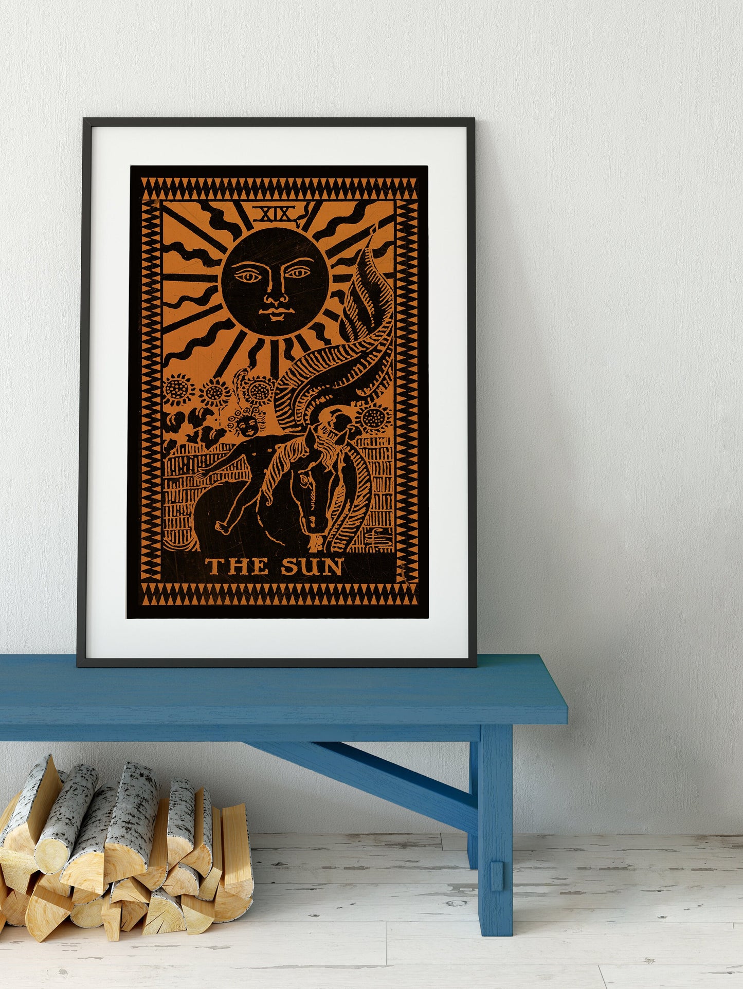 The Sun- Tarot Card Print - The Star Terracotta Poster, No Frame