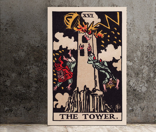 The Tower- Tarot Card Print - The Tower Card Poster, No Frame