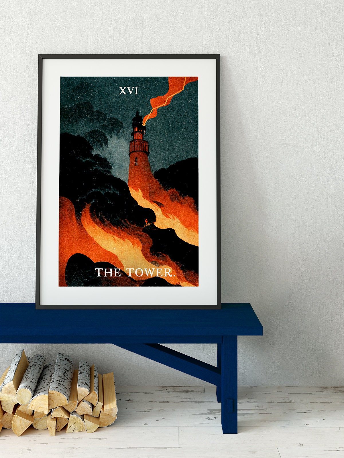 The Tower- Tarot Card Print - The Tower Card Poster, No Frame