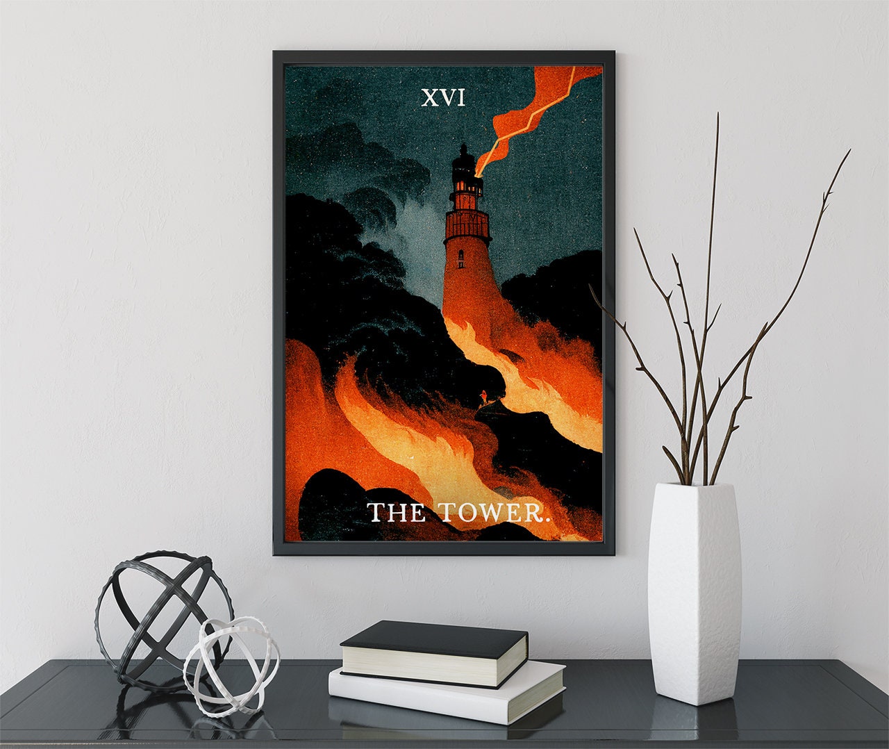 The Tower- Tarot Card Print - The Tower Card Poster, No Frame