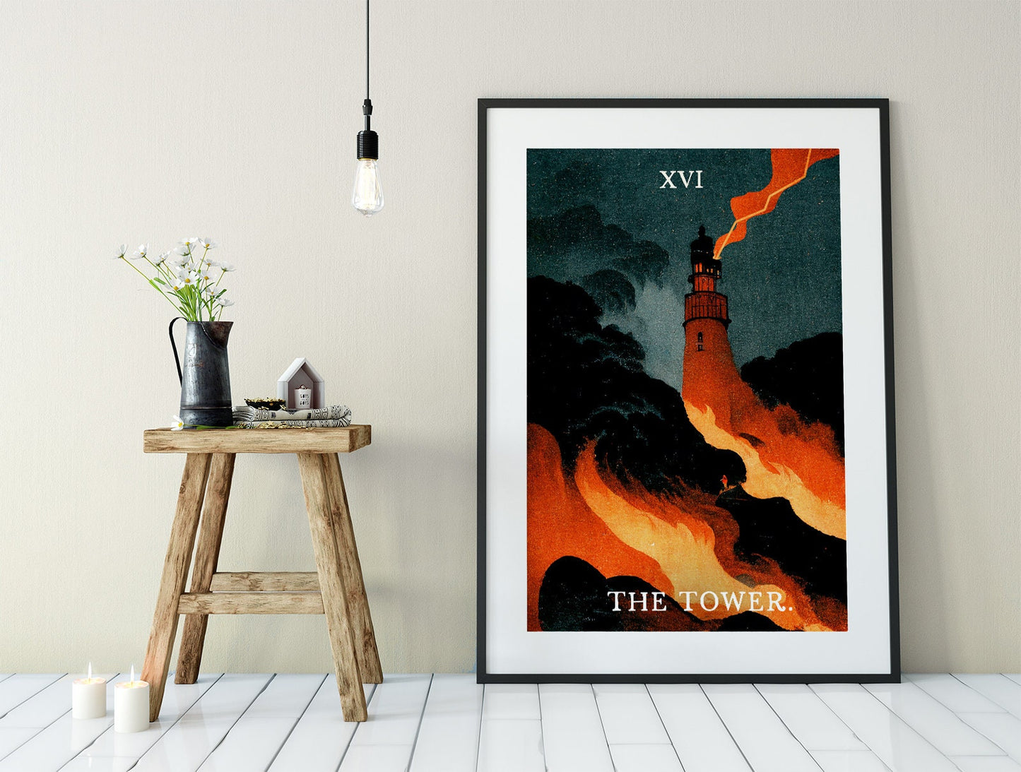 The Tower- Tarot Card Print - The Tower Card Poster, No Frame