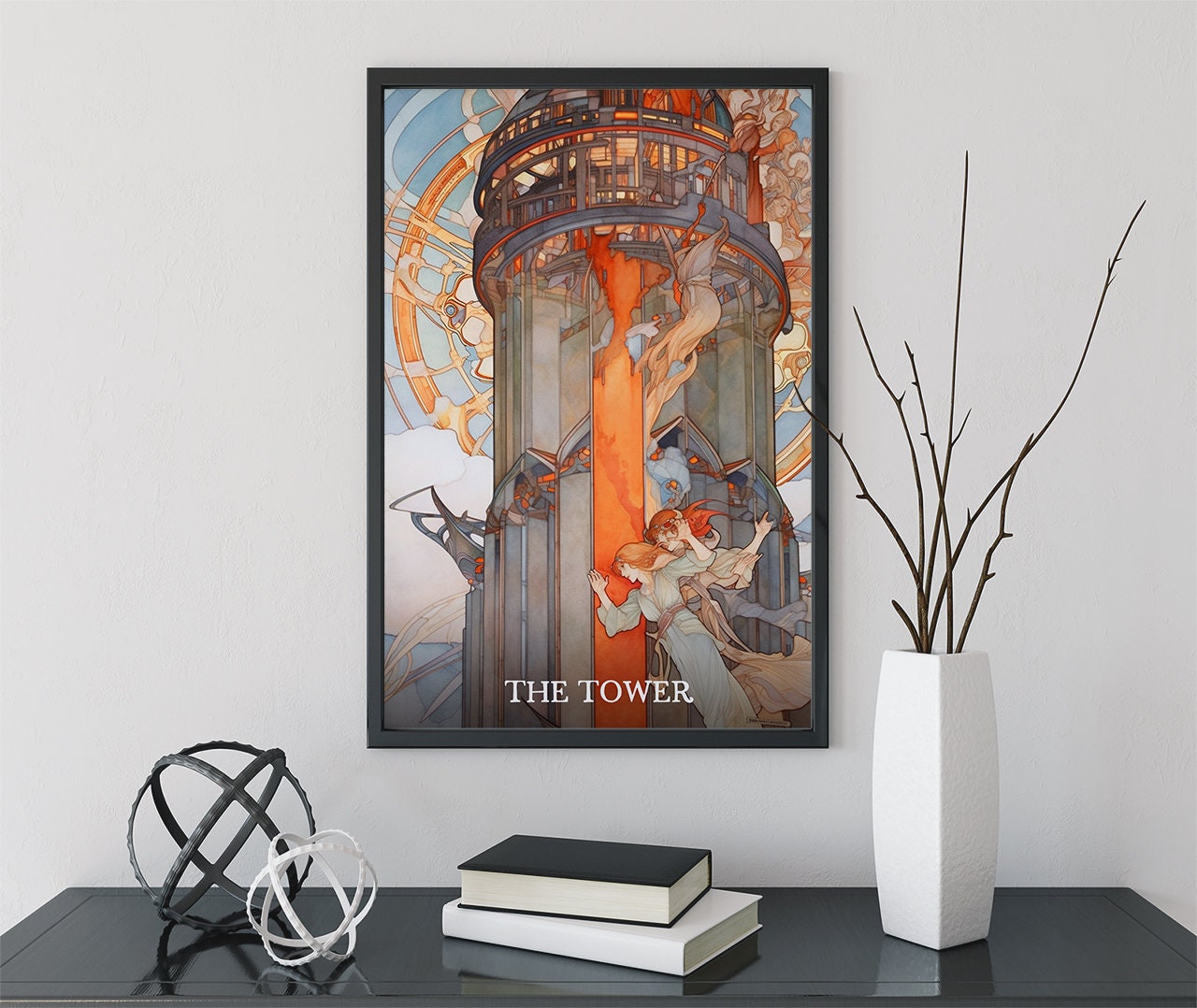 The Tower- Tarot Card Print - The Tower Card Poster, No Frame