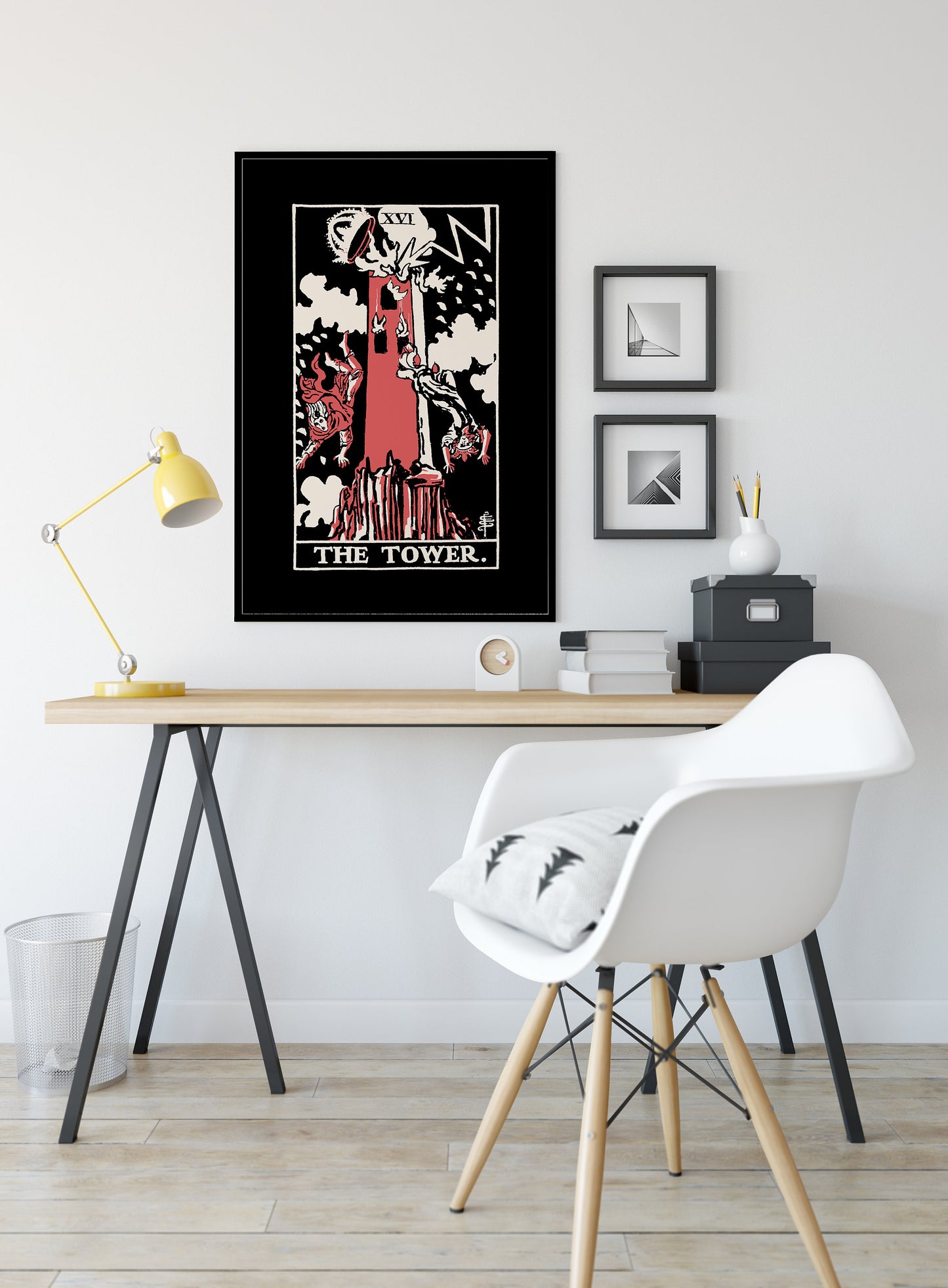The Tower- Tarot Card Three Color Print - The Tower Card 3 Color Poster, No Frame