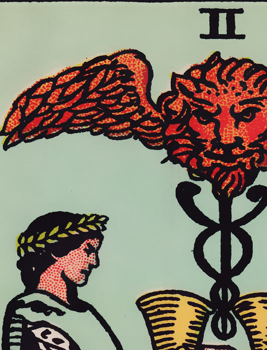 Two of Cups Tarot Card Print Unframed Poster No Frame Elegant Wall Art for Tarot Lovers by My Store