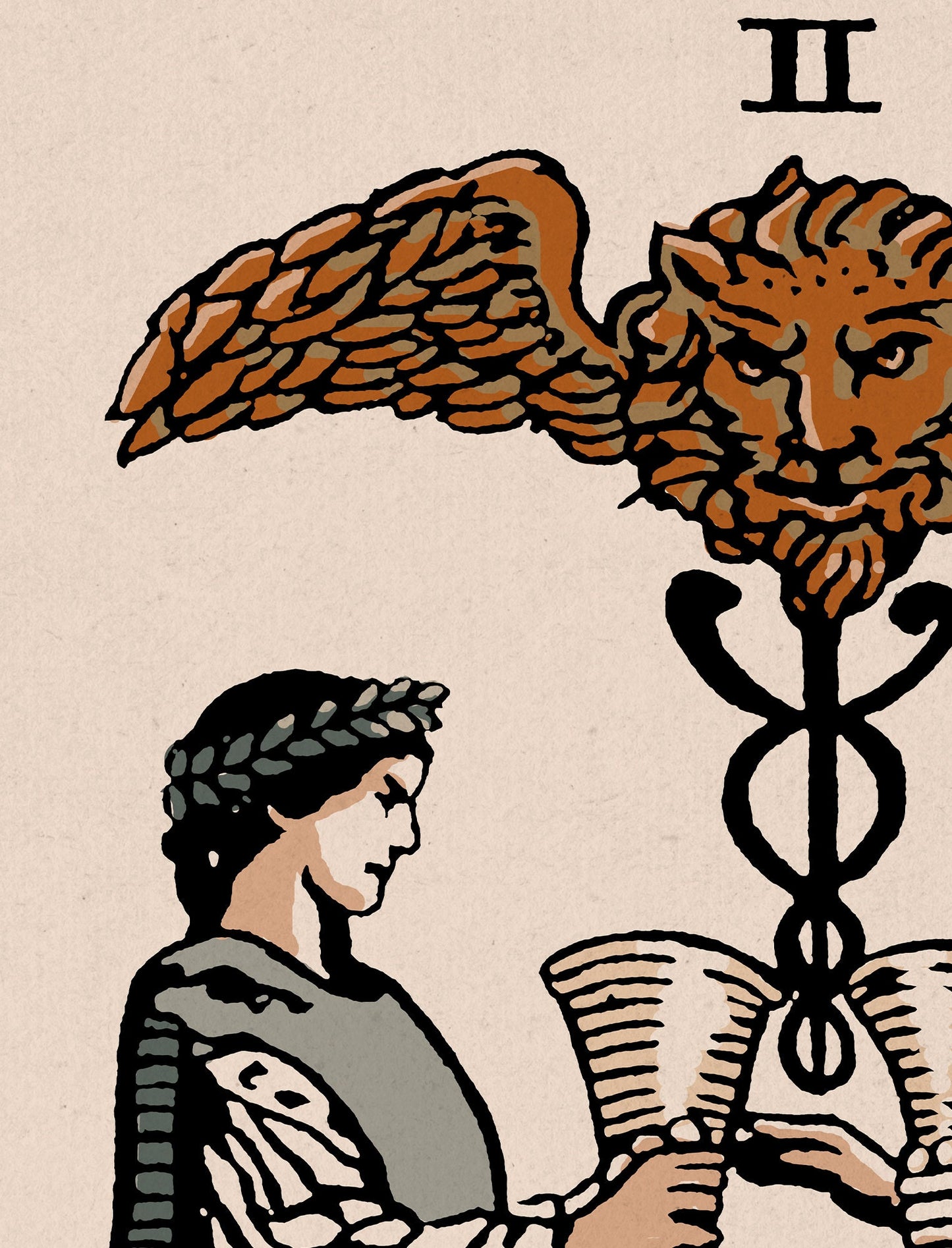 Two Of Cups- Tarot Card Print - The 2 Of Cups Card Natural Vibe Poster, No Frame