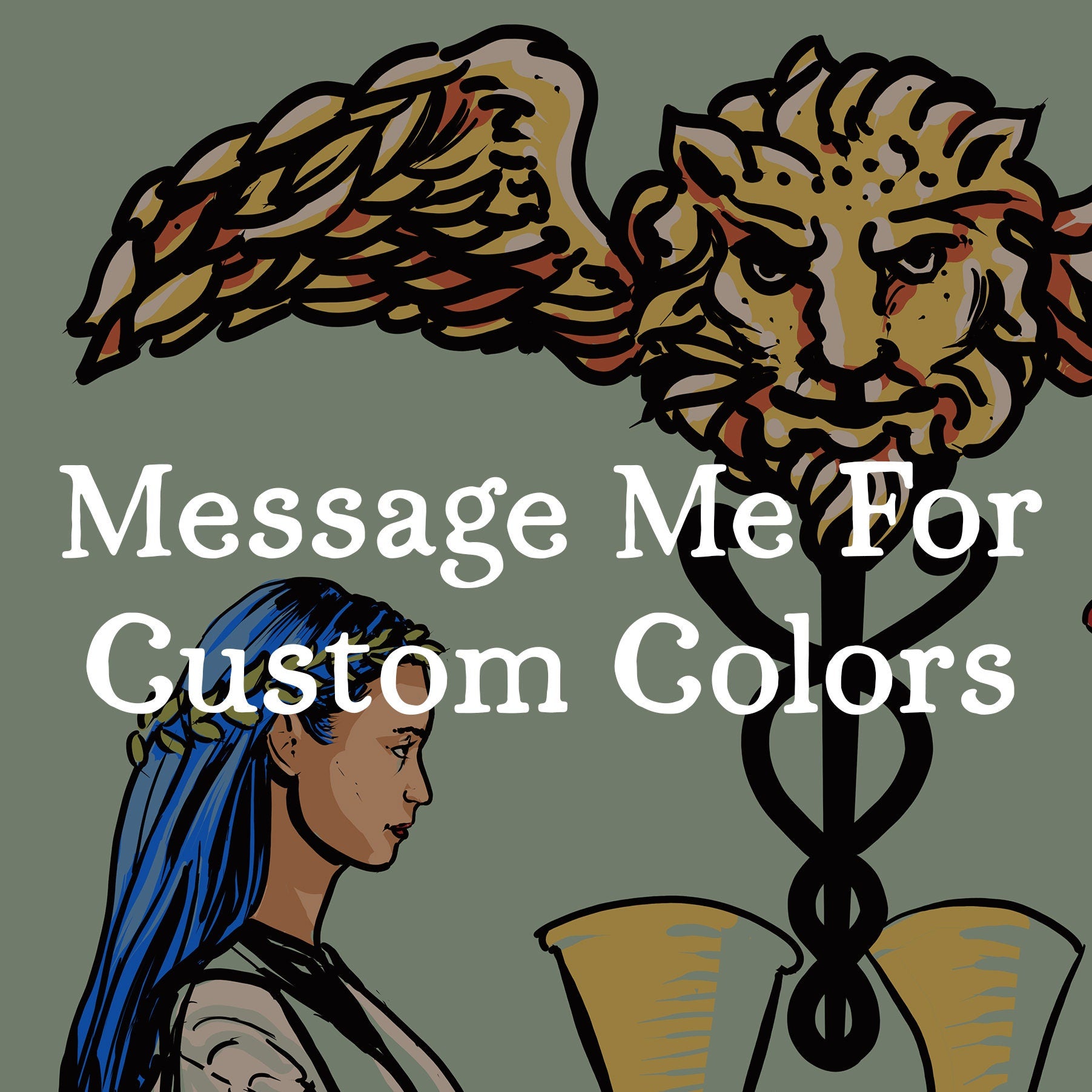 Two of Cups - Tarot Card Print - Two Women Card Poster, No Frame