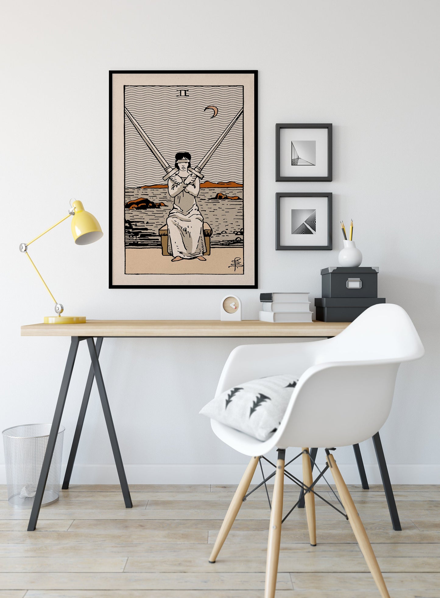 Two of Swords- Tarot Card Print - The 2 of Swords Card Natural Vibe Poster, No Frame