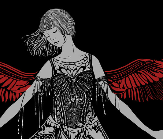 Vintage Angel Art Hand Drawn Gothic Poster Print by My Store