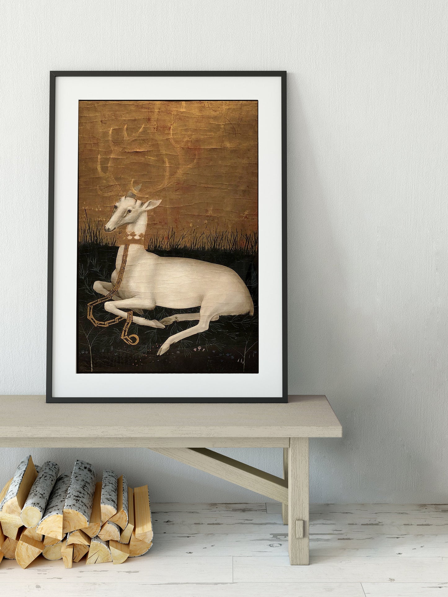 White Hart Stag Medieval Poster By Wilton Diptych (No Frame)