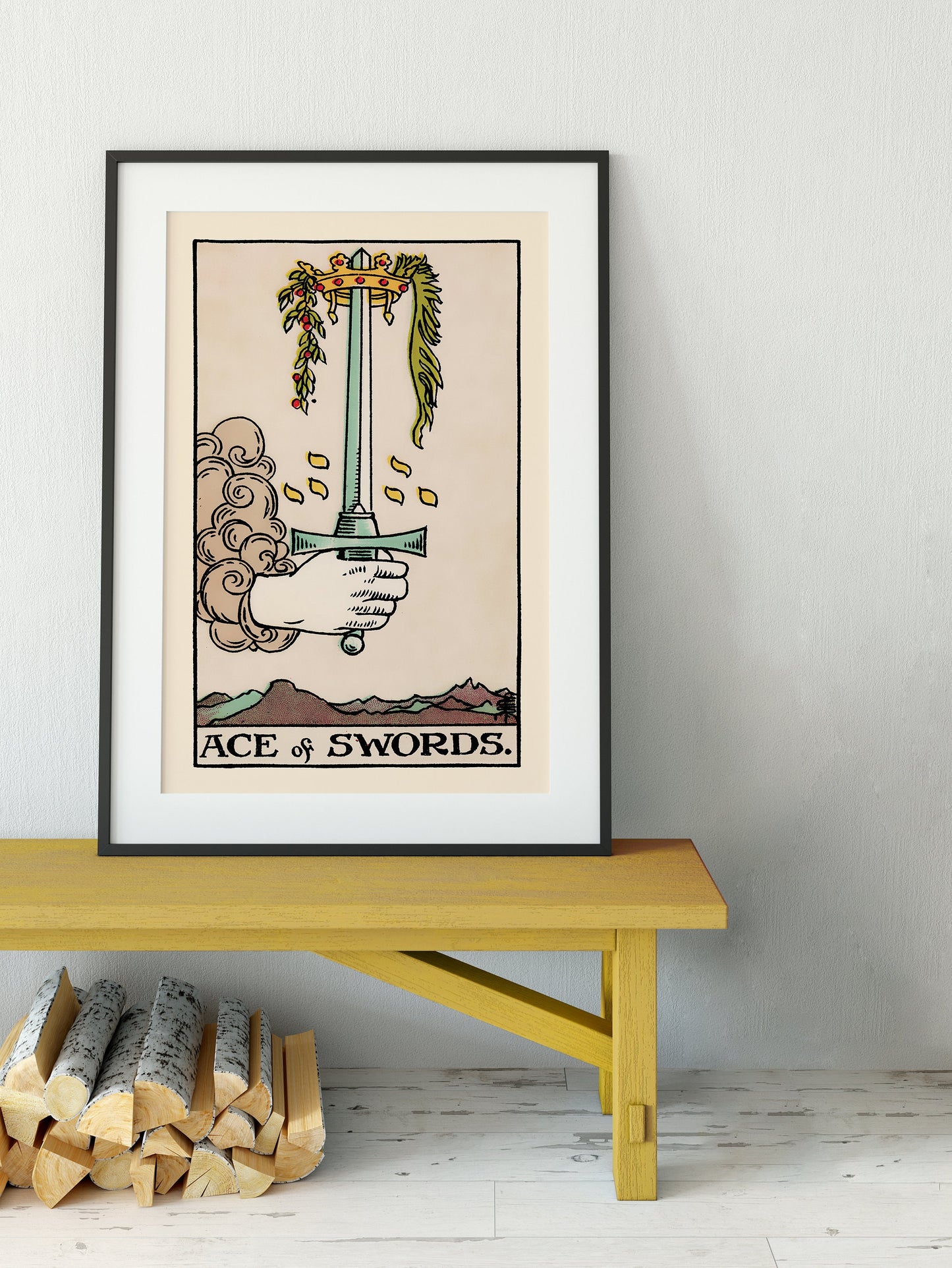 Ace of Swords- Tarot Card Print - The Ace of Swords Card Poster, No Frame
