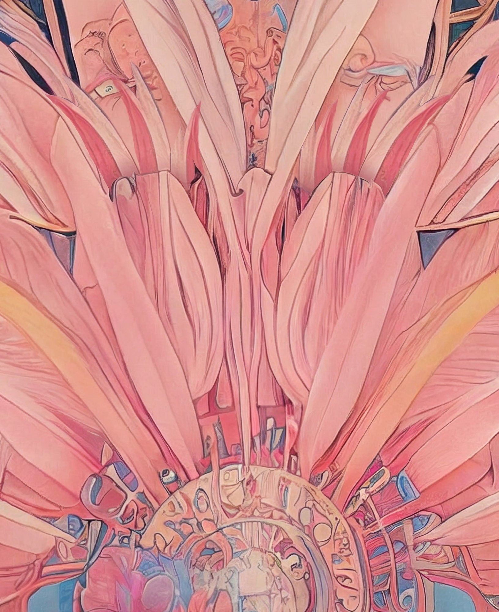 Amaterasu Print - Sun Goddess Poster in the style of Mucha, No Frame