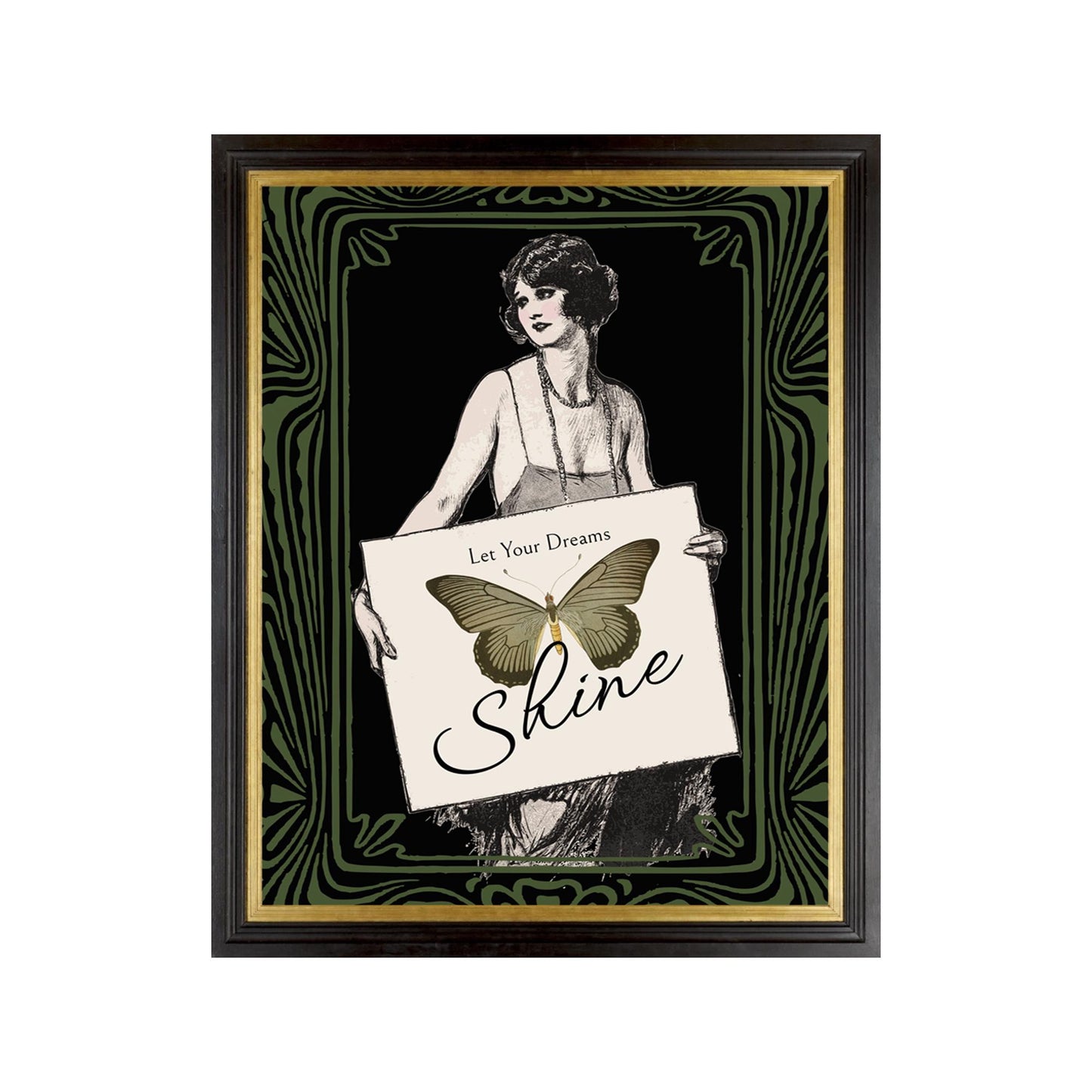 Art Deco Goddess Print - Let Your Dreams Shine - Deco - Art Nouveau Poster Bohemian - Motivational Vintage Print