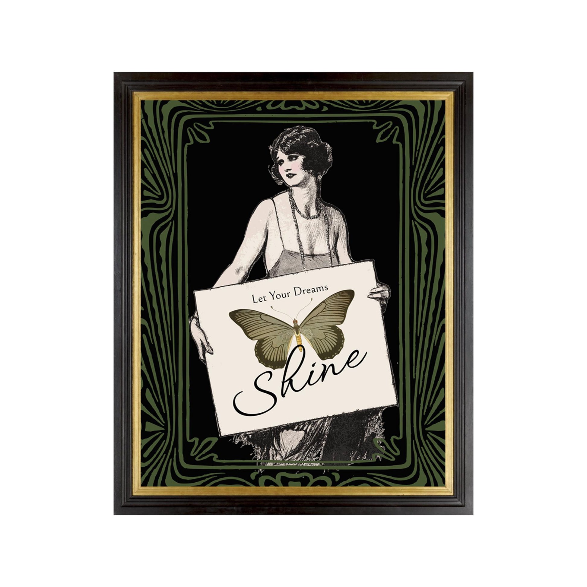Art Deco Goddess Print - Let Your Dreams Shine - Deco - Art Nouveau Poster Bohemian - Motivational Vintage Print